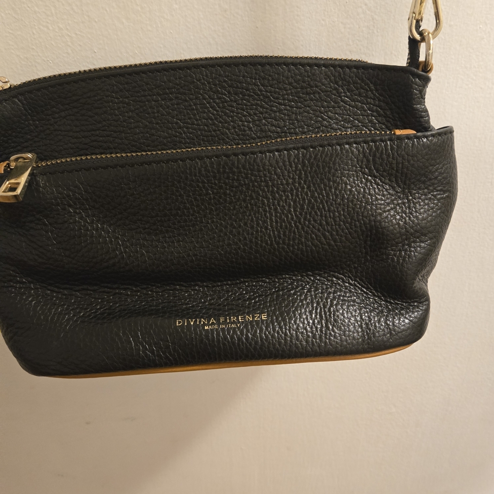 Divina Firenze Leather Cross Body Shoulder Purse Handbag Made In Italy